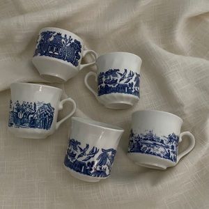 Vintage Blue Willow Churchill Mugs/Tea Cups